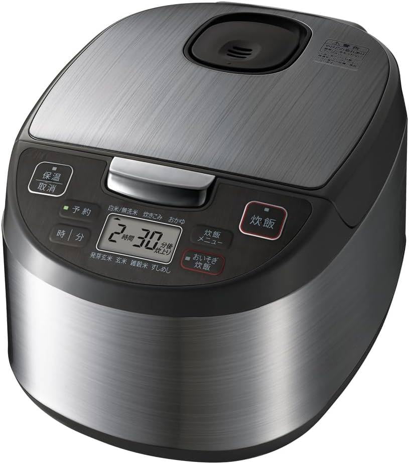 し*ぶ様 シルバー 炊飯器 蓋付き Amazon | 炊飯器 5.5合 黒厚釜 球面炊き シルバー マイコン方式 1.0L