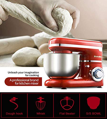 WLKQ Küchenmaschine Multifunktional - Knetmaschine 1200W - Rührmaschine Teigmaschine, 6 Geschwindigkeiten, 4L… – Bild 3