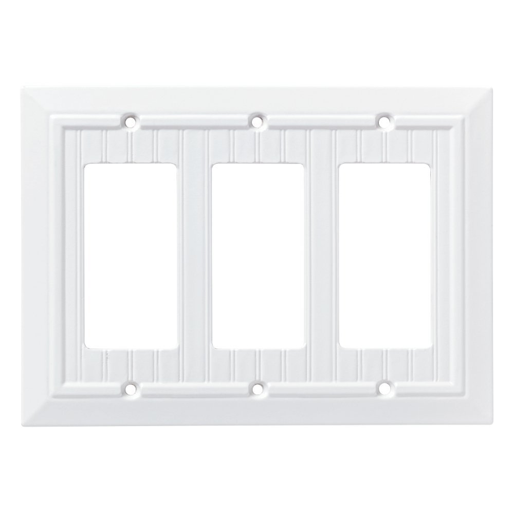 Franklin Brass Classic Beadboard (1-Pack) Decorative Light Switch Cover Pure White 1-Gang Decorator/Rocker Wall Plate Electrical Outlet Guard W35267-