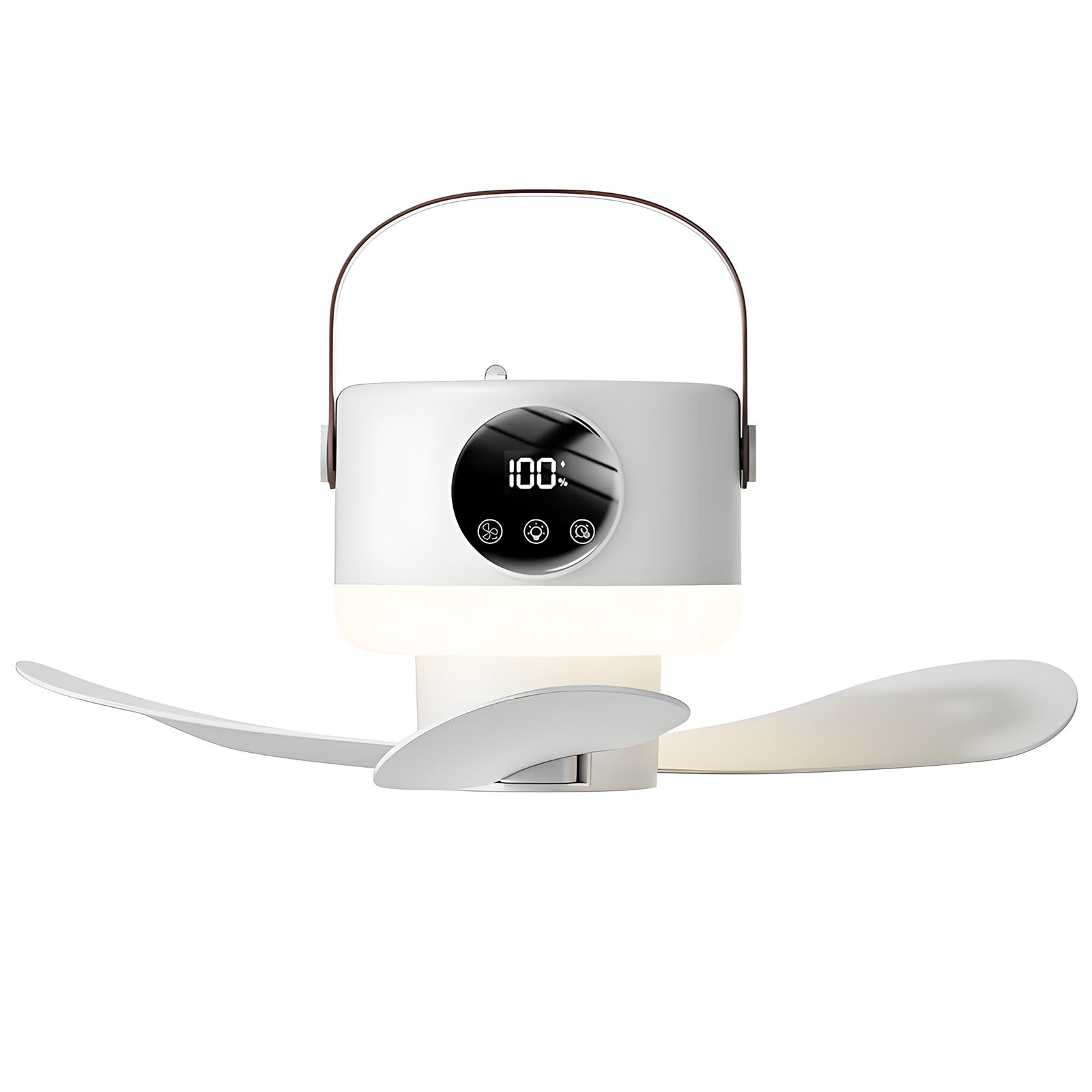Oxxggkao Hanging Fan Light Rechargeable Ceiling Fan Light with Remote Control for Student Dorm Bed Outdoor Camping Rechargeable Ceiling