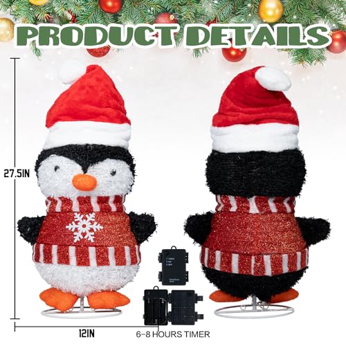 MUMTOP Penguin Indoor Outdoor Christmas Decorations, 28 Inch Pop Up Lighted Penguin,Collapsible Christmas Decorations Outdoor Yard Holiday Decor by MUMTOP - Image 2