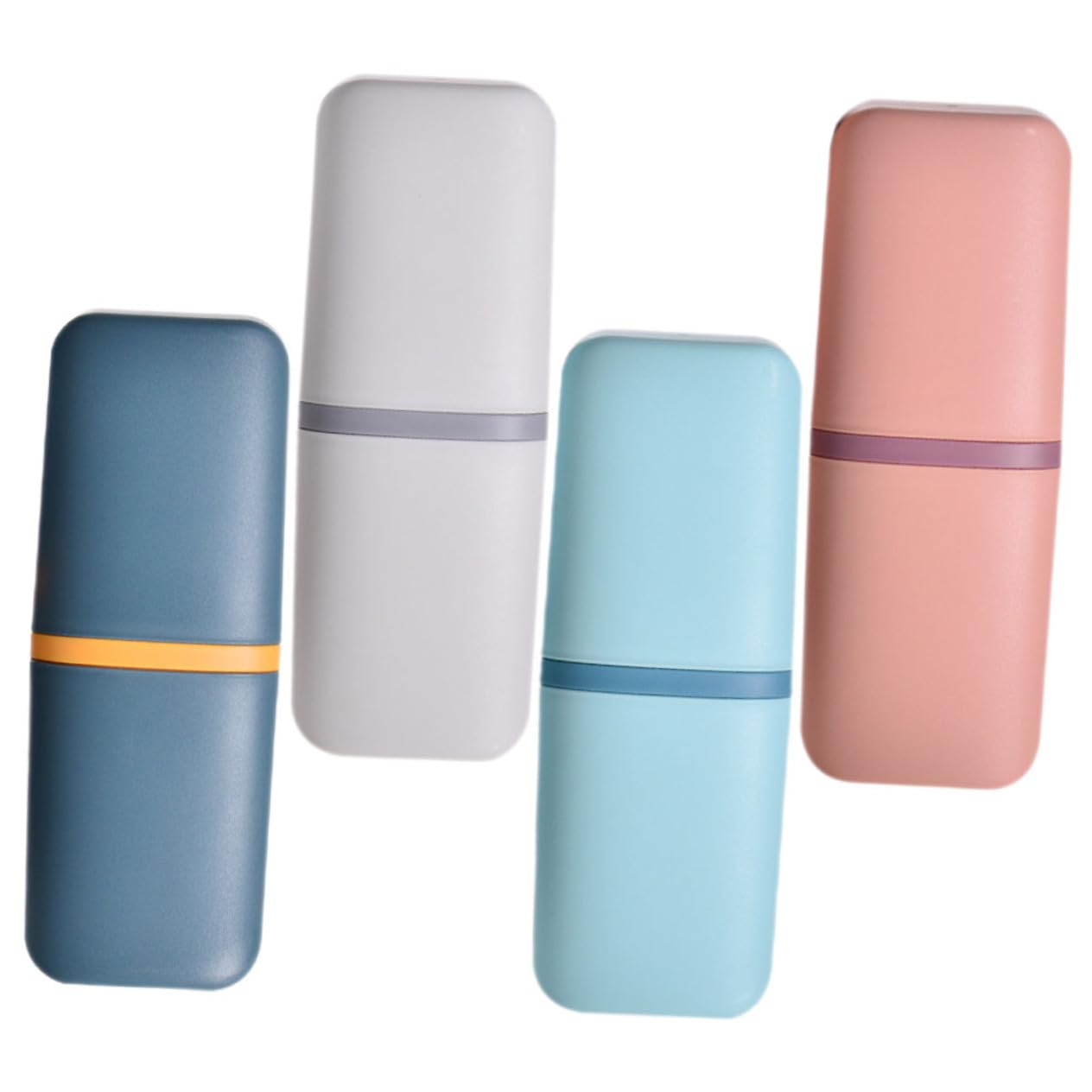 STOBAZA Caja De Cepillo De Dientes Portátil De Estuche De Almacenamiento para Pasta De Dientes Y Cepillo para Y Uso Casa Colores Pastel 4 Piezas X 4