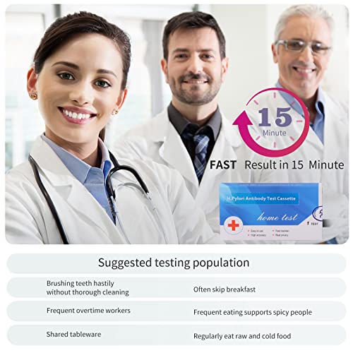 Kueysing Helicobacter Pylori 2 Test Kits, Helicobacter Pylori 10-15 Minutes of Quick Home Testing, The Result is Highly Accurate, Easy to Read and use