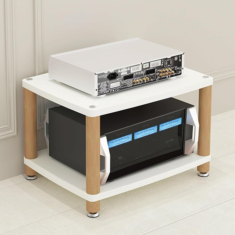 AV Media Stand, Praticolo Per Leggi Discografici Professionisti, Supporto Per Console Per Videogiochi Per Sala Da Gioco, Scaffali Della Console Da Gioco,White 60 * 48 * 46cm