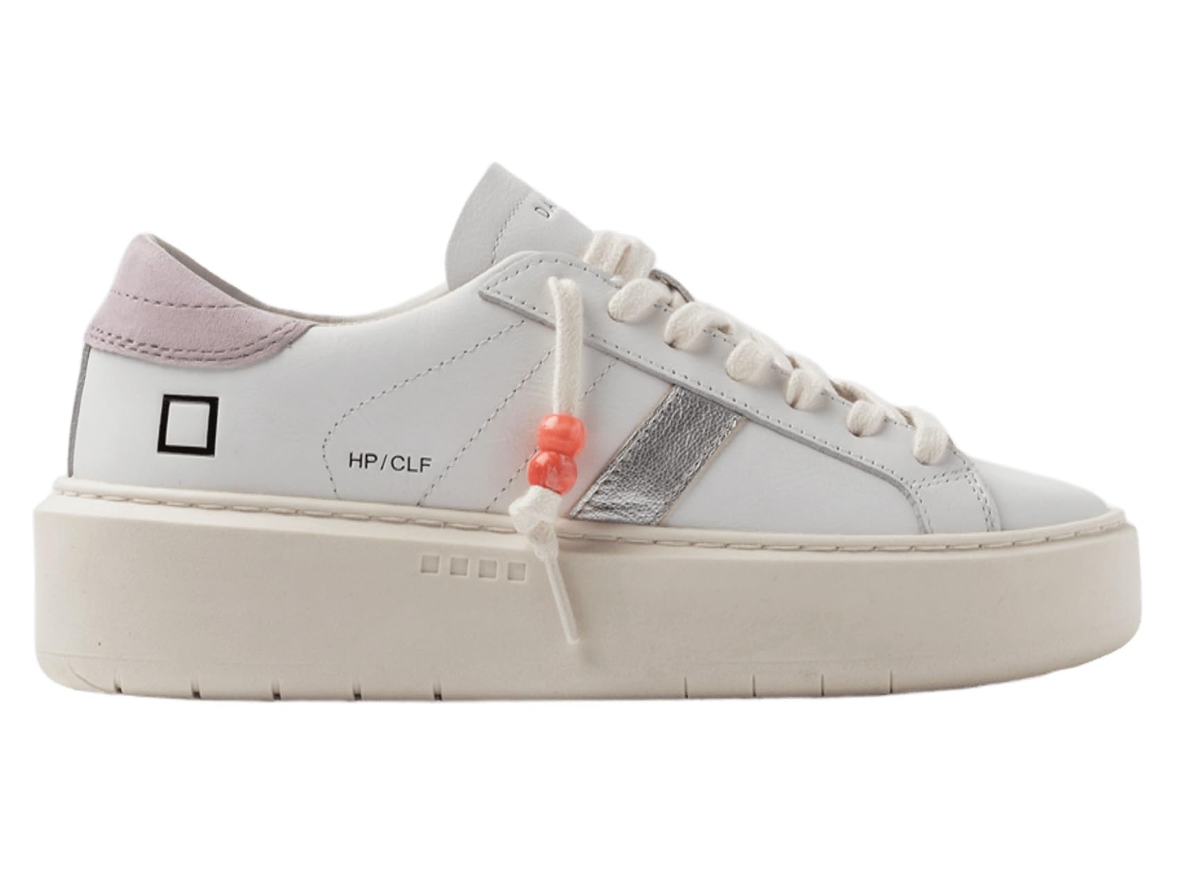D.A.T.E. Sneaker Donna Hill Low Platform Calf White-Pink