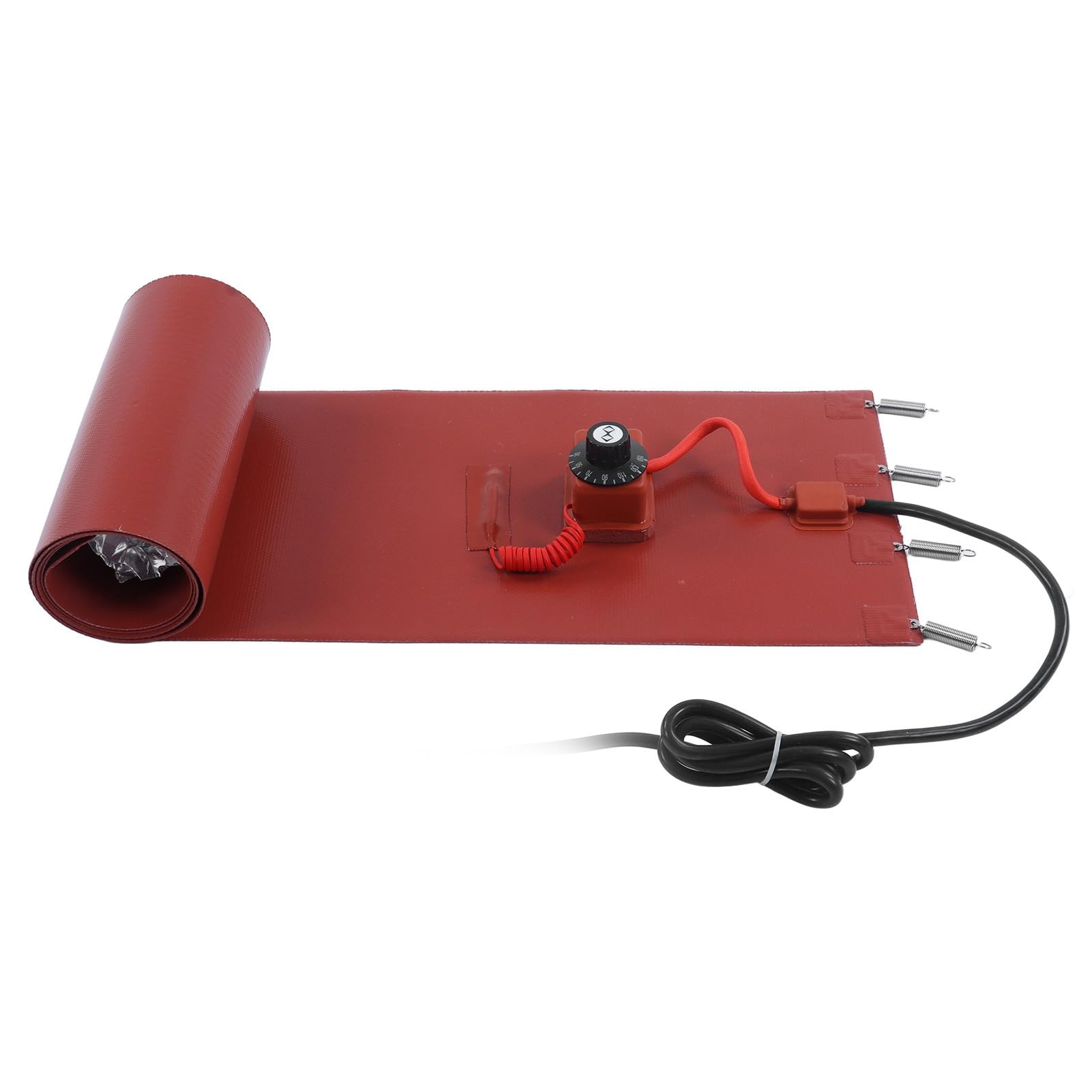 Coussin Chauffant en Silicone, Chauffe-Seau à Tambour, Ceinture Chauffante pour Tambour à 200L Coussin Chauffant en Silicone avec Ressort élastique et Thermostat, (Prise UE