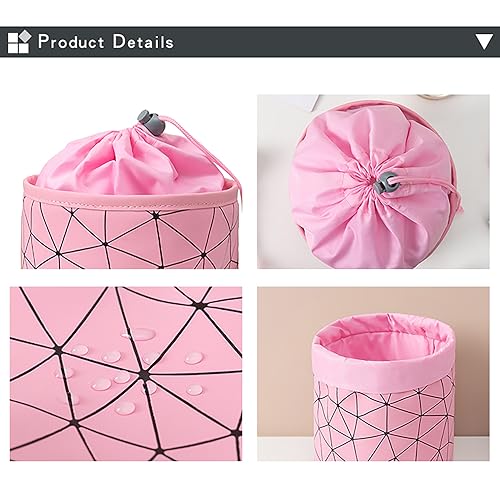 Image of House of Quirk Makeup Potli Travel Cosmetic Organizer Bag Large Zipper Pouch Toiletry Bag for Women (Black)