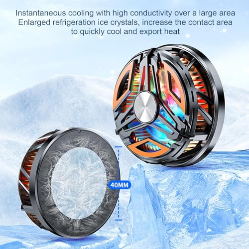 Image of Mobile Cooler, Phone Cooler for Gaming, Gaming Cooler, Equipped with A Detachable Back Clip and Fan with Light, Universal Mobile Cooler for Gaming, Gaming Cooler Perfect for Bgmi, Pubg,Freefire and Long Gaming Sessions