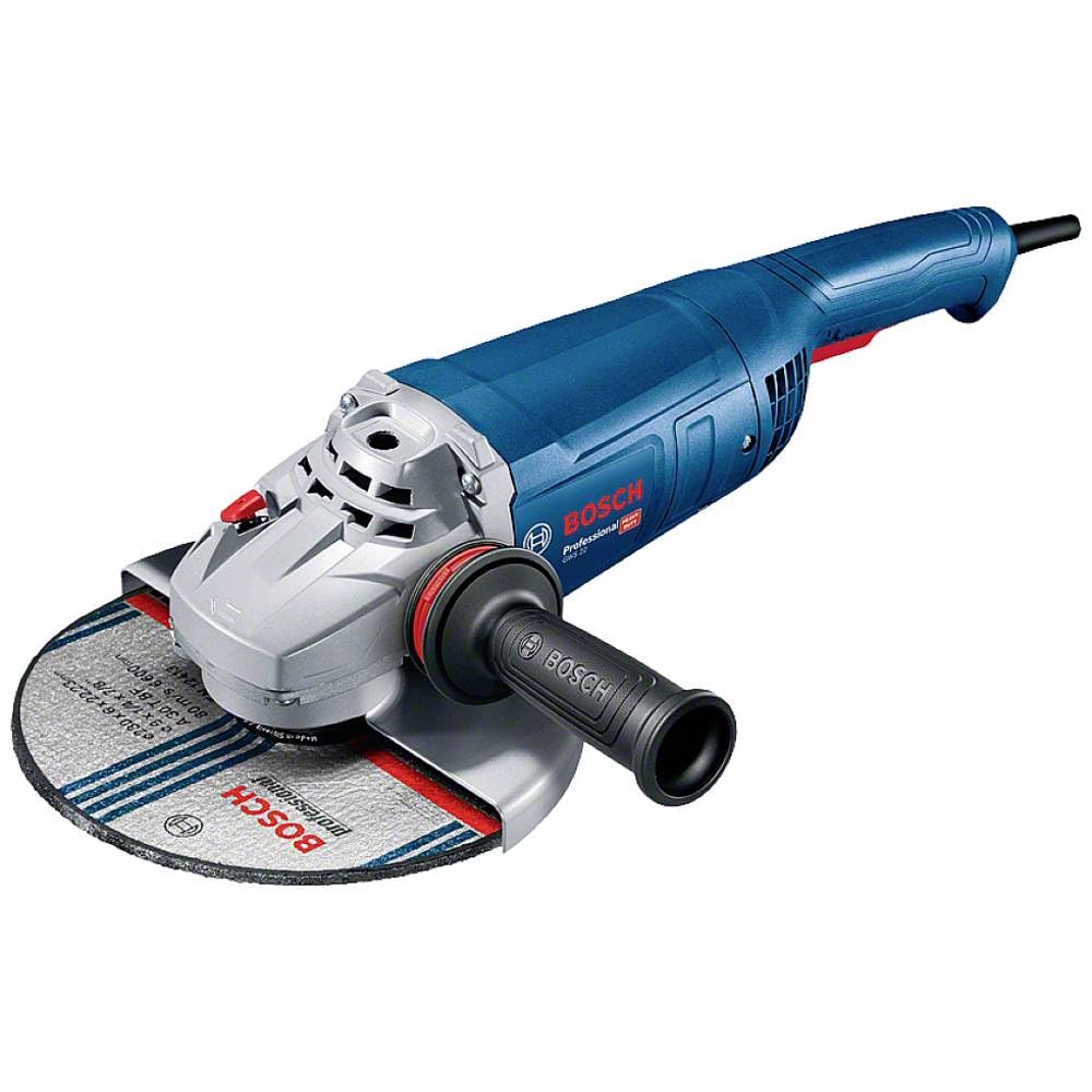 Bosch Professional amoladora angular GWS 22-180 J (potencia 2200 W, incl. llave de dos agujeros, brida, tuerca de apriete, cubierta protectora, empuñadura auxiliar)