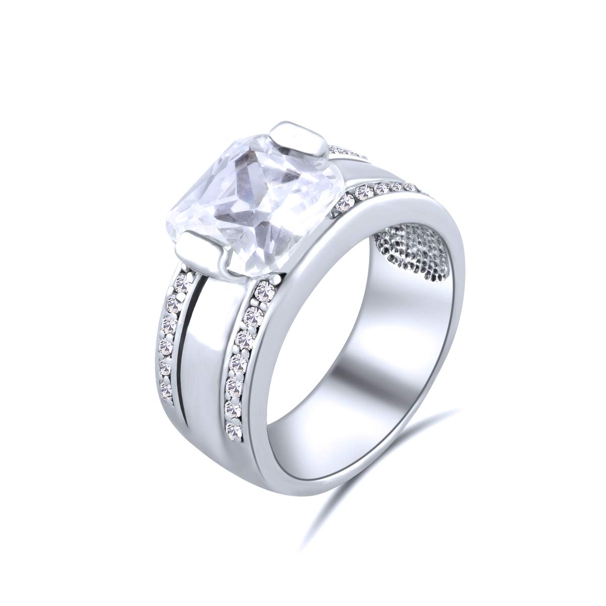 Bague argent 925 Quiges sertie de zirconium blanc éclatant de taille 53 - 5