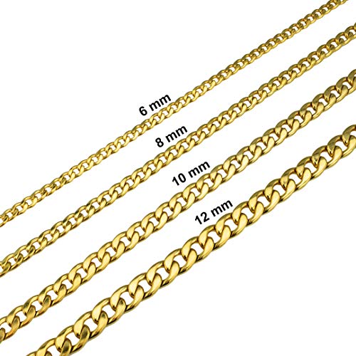 Chaîne Miami plaquée or maille cubaine acier inoxydable solide - 2