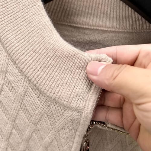 Mens Half Zipper Knit Sweater, Leisure Solid Pullover Sweaters Casual Regular Fit Cable Knitted Men Pullovers3