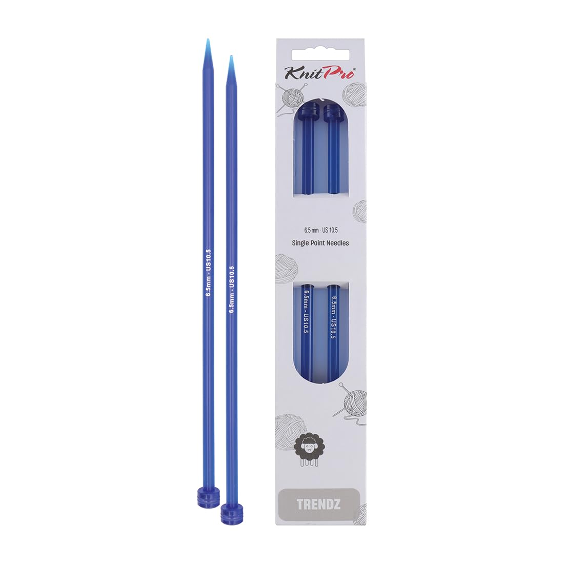 KnitPro Trendz Single Pointed Needles 12" (30cm) | 6.50mm