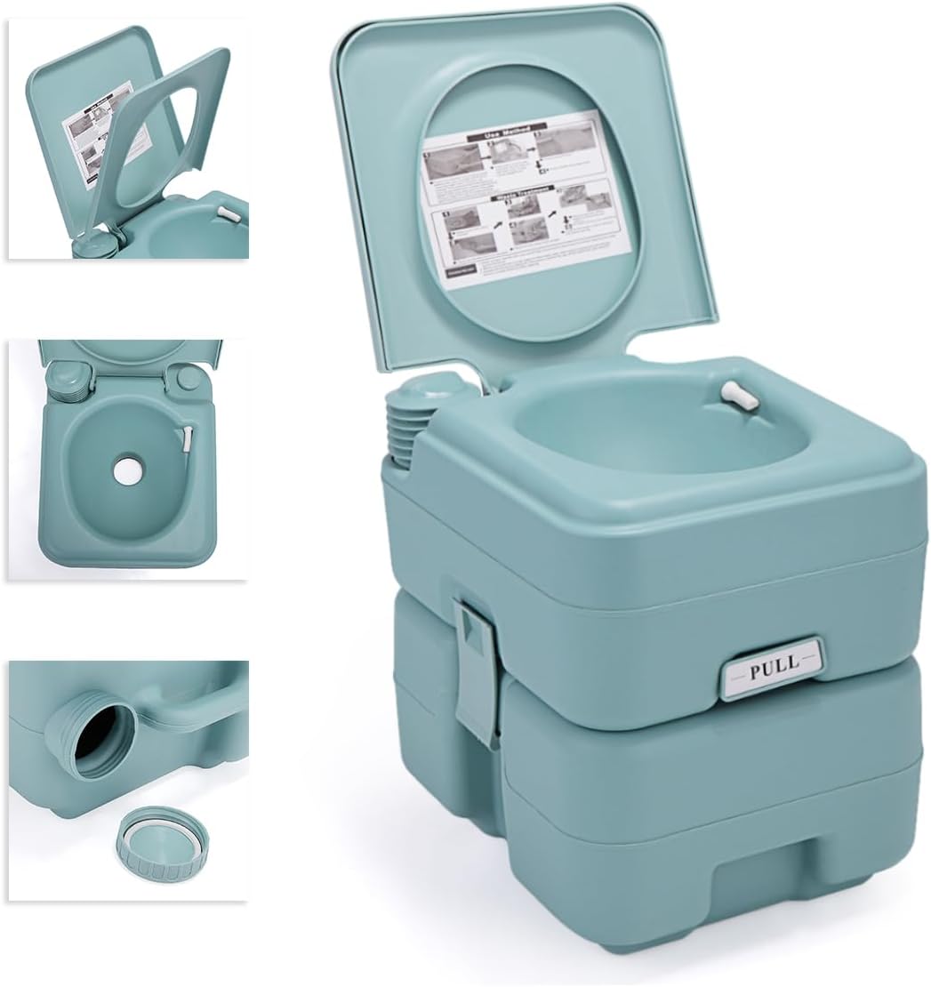 LANSKEND Portable Composting Toilet for Camping, RV, Boat