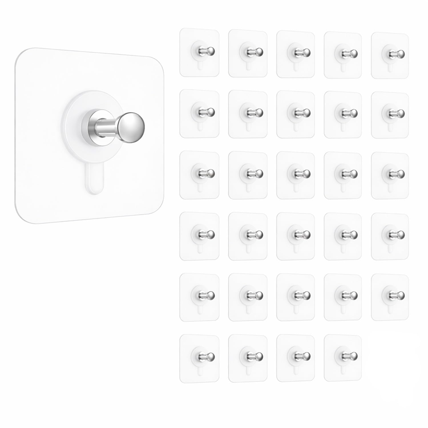 DALUCI 30 Pcs Photo Frame Hooks for Wall Without Drilling | Self Adhesive Wall Hooks for Hanging | Nail Free Sticky Hooks for Photo Hanging & Wall Decor (Pack of 30)