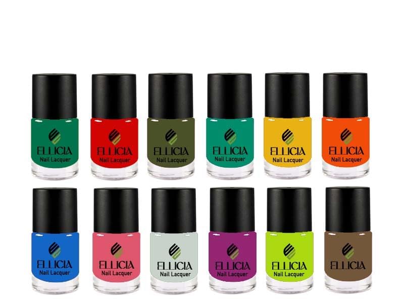 Ellicia Nail Polish is a premium, long-lasting nail paint with a glossy finish | This quick-dry, chip-resistant formula smooth application and vibrant color | Perfect for women and girls, | Ideal for parties, and festive Pack of 12 (Multicolor 25) Ellicia Nail Polish is a premium, long-lasting nail paint with a glossy finish | This quick-dry, chip-resistant formula smooth application and vibrant color | Perfect for women and girls, | Ideal for parties, and festive Pack of 12 (Multicolor 25)