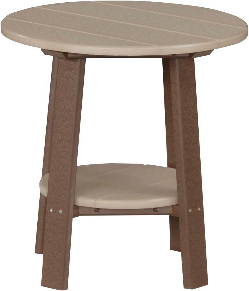 LuxCraft Plastic Poly 21" Small Round Side Table, Outdoor