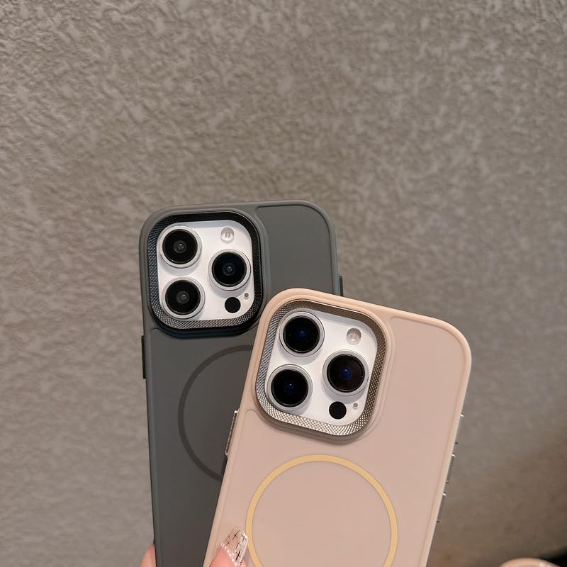 Image of ZR009 for iPhone 15 Back Case Cover | Magnetic | Spiral Camera Protection Silicone Case - Brown