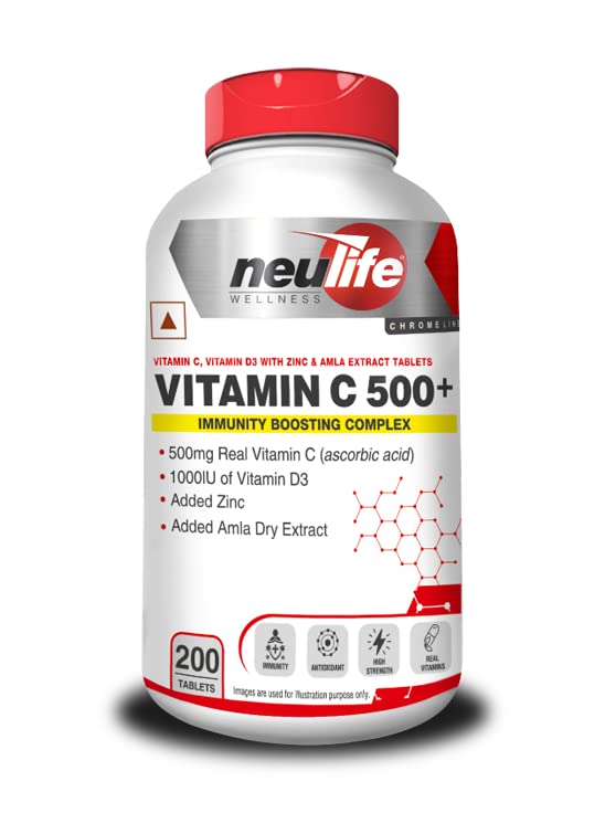 NEULIFE® (Vitrovea) High Strength Real Vitamin C tablets (Ascorbic Acid) with D3 1000iu + Zinc (200 Tabs)