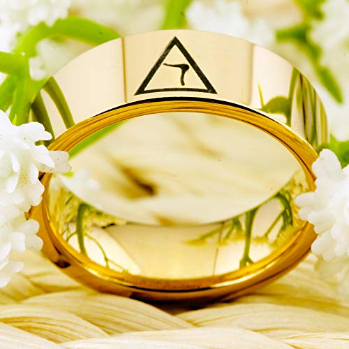 8mm Width Black Pipe 14th Degree Scottish Rite Masonic Rings,Tungsten Carbide Rings-Free Engraving Inside4