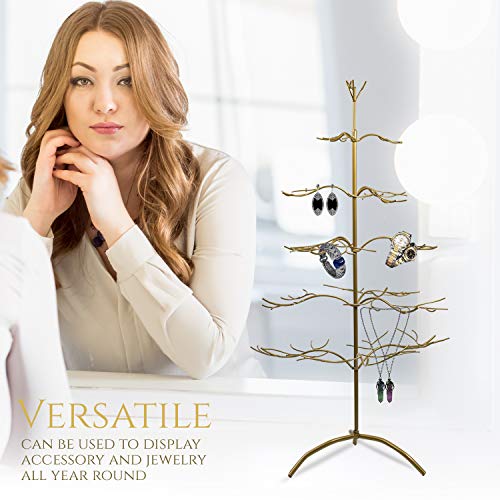 image for Tripar Metal Ornament Display Tree and Jewelry Organizer – 36” Wir
