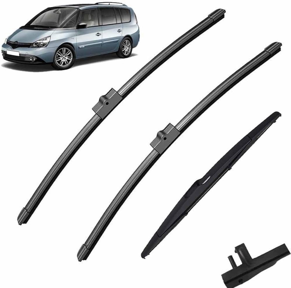 Fufizu Car Windscreen Wiper Blades Set for Renault Espace 4 2014 2013 2012 2011 2010 2009 2008 2007 20063 2005 2004 30in+26in+14in, Automotive Durable Streak Free Windscreen Wiper Blades Easy Install