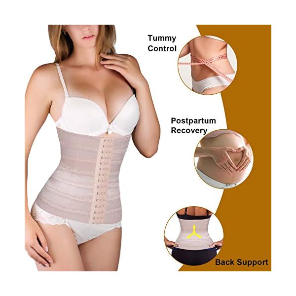 Nebility-Women-Waist-Trainer-Shapewear-Tummy-Control-Waist-Cincher-Slim-Body-Shaper-Workout-Girdle-Underbust-Corset Nebility Womens' Waist Trainer Tummy Control Waist Cincher Slim Body Shaper (Beige, M)