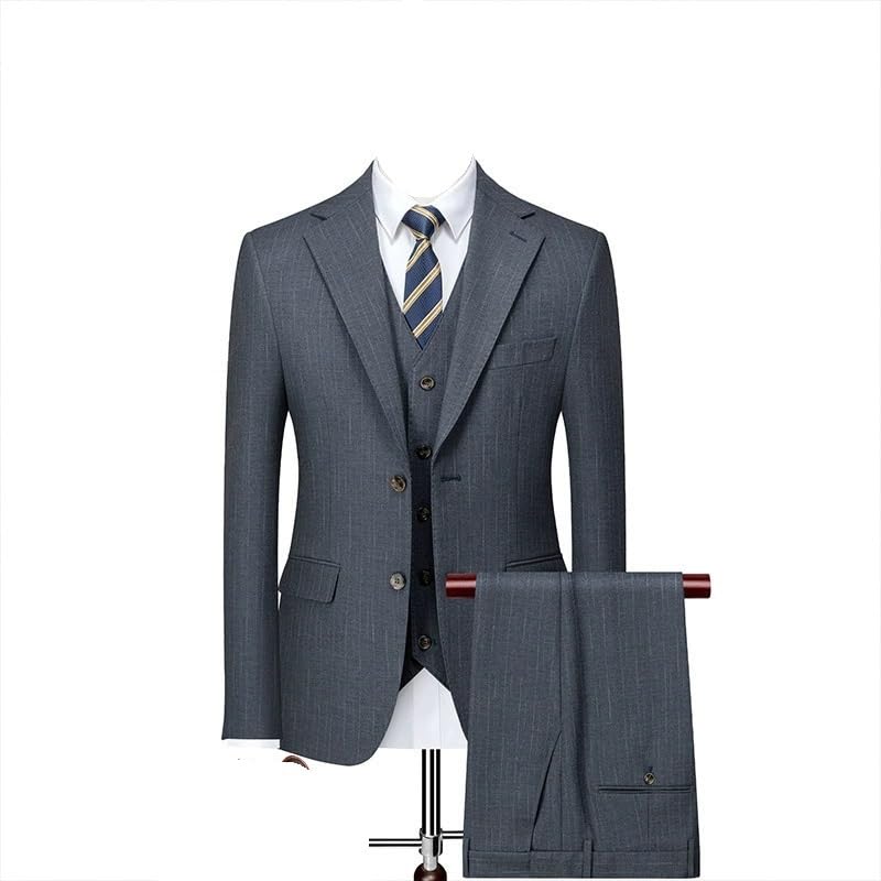 Men's 3 Piece Tuxedo Suit Set with Vest Pants Formal Outfit for Business Wedding Prom Party(XX-Large)