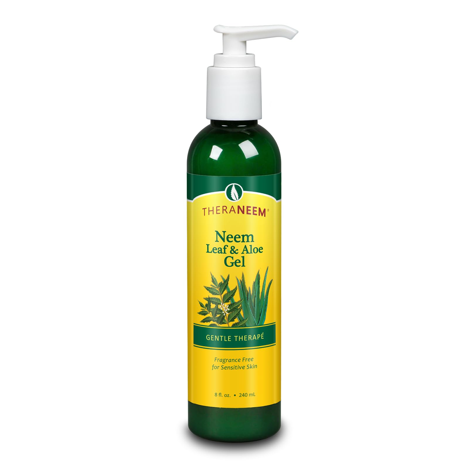 Theraneem Naturals Neem Leaf & Aloe Gel | Helps Refresh & Nourish Skin | Organic Neem Leaf & Aloe Vera | Fragrance Free for Sensitive Skin | 8fl. oz (