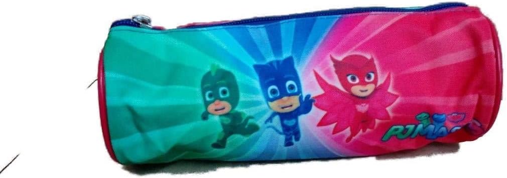 PJ Masks 2285; Estuche portatodo cilindrico, Multicolor Azul.