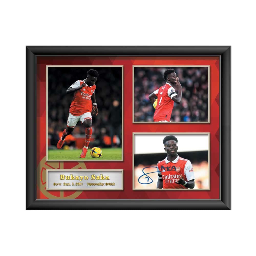 Bukayo Saka Printed Signed Poster Autograph Photo Picture Framed Display Decorations Gifts Memorabilia