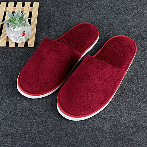 6 Pairs Spa Slippers for Women Men, Disposable Guest Washable Foldable Coral Fleece Bath Slippers for Wedding2