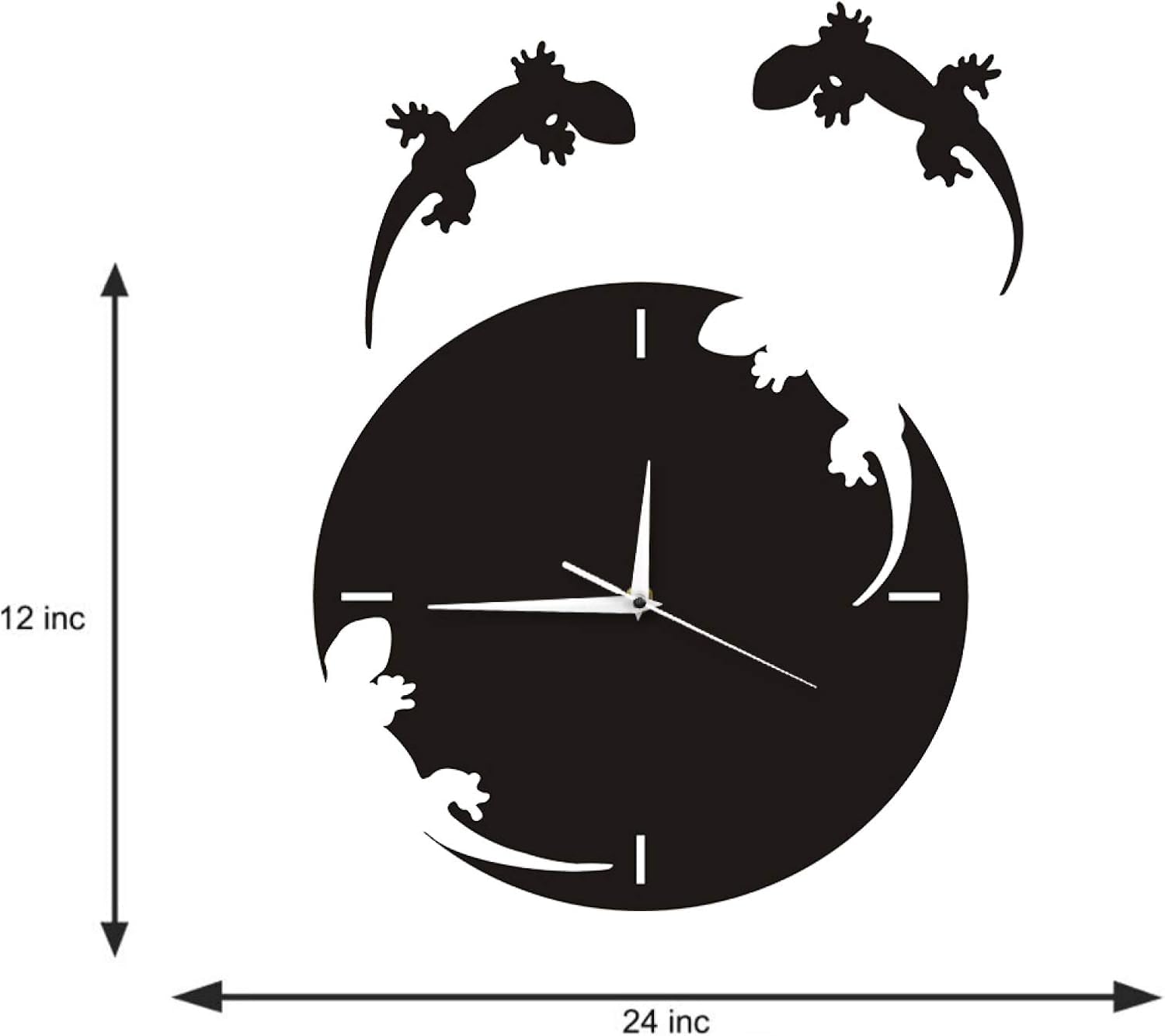 Orologio da Parete Gechi Fuga Dall'orologio da Parete Design Moderno Salamandra Geco Lucertola Orologio da Parete Animale Silhouette Rettile Home Decor
