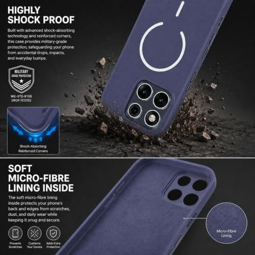 Image of SBMS Silicone Back Cover Case for Motorola Edge 70 Fusion 5G | Soft Micro-Fibre Lining Inside | Magsafe Print On Back Side Camera Protection Bump | Shockproof Case Moto Edge 70 Fusion (Blue)