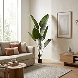 Well Home Planta Artificial Decorativa Grande Realista para Interiores: Palmera Platanera Artificial de 160cm