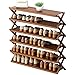 Pliable Grand Rack Chaussures avec 6 Niveau, Chaussures Bamboo Organisateur, 100 * 26 * 97CM, Convient pour Le Salon, Balcon Et Salle De Bains comme Décoratif Et Porte Jardinière,Marron