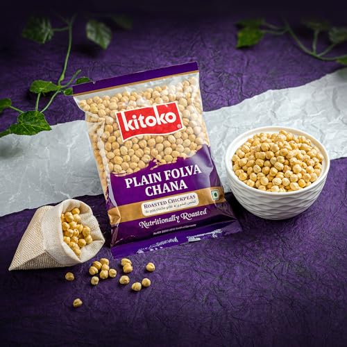 Image of Kitoko Plain Folva Chana 200gm Pack of 2, Unsalted Bhuna Chana without Skin