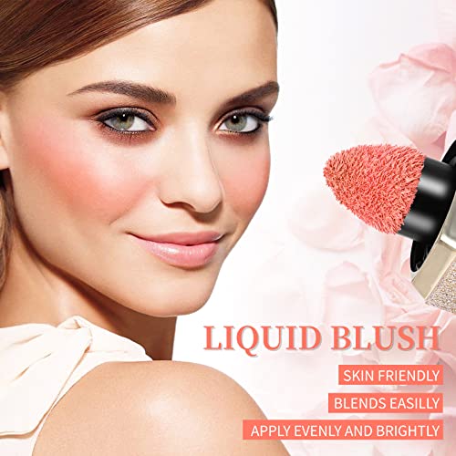 Pasnowfu Soft Cream Liquid Blush, Creamy Blush For Cheek, Long Lasting, Waterproof, Smudge Proof, Bright Natural Looking Skin Blush Makeup, Coral Pink #TOP5