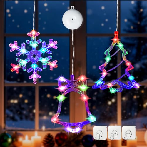 Weihnachtsdeko Fenster, 3 Stück Weihnachtsbeleuchtung...