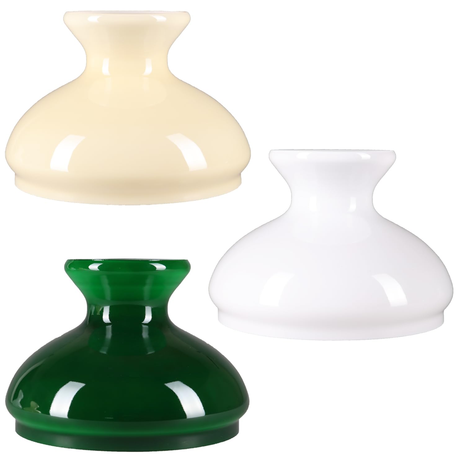 Petroleumglas Lampenglas Ersatzglas Ø185mm Leuchtenglas Opalglas Glasschirm 140mm Höhe Grün