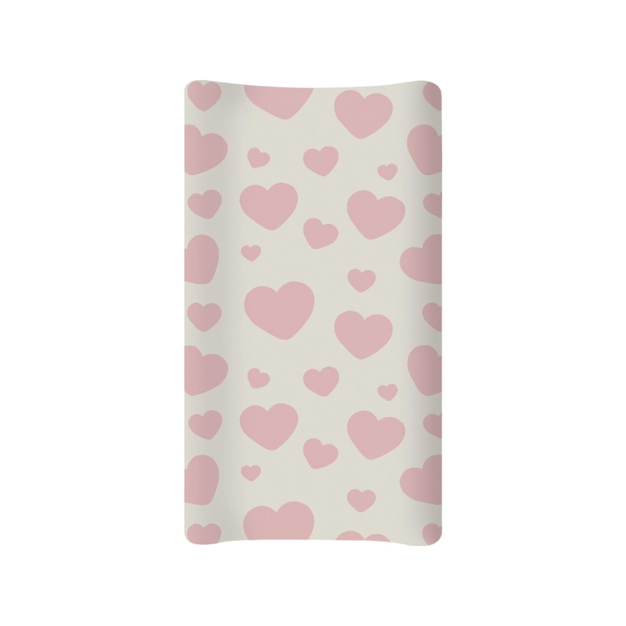 Zanxiantu Pink Heart Baby Changing Pad Covers Infant Newborn Changing Table Cover Girls Diaper Table Change Mat Sheets Cover Soft Washable Stretchy