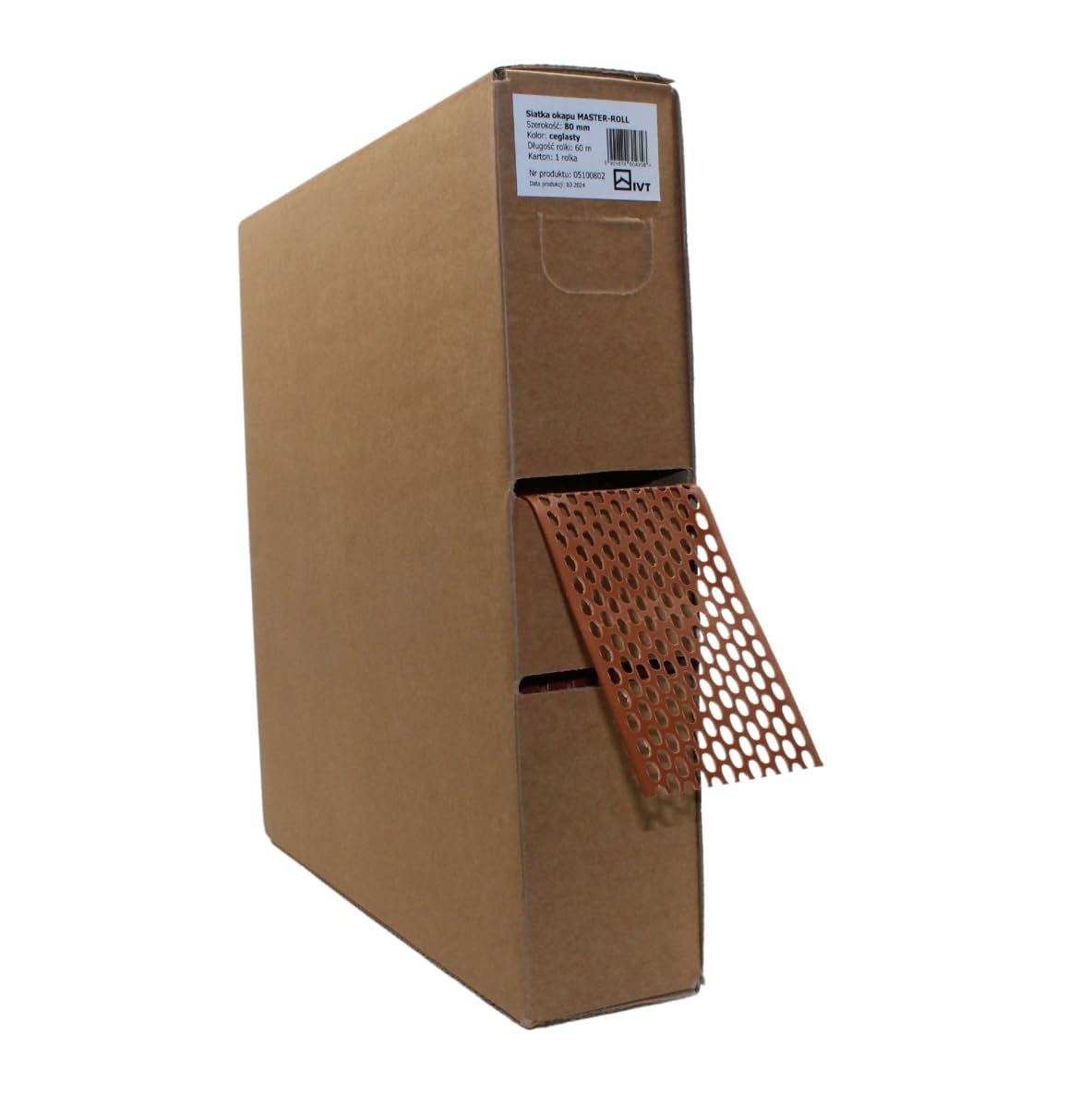 PVC Traufgitter 100 mm x 60lfm Lüftungsband Lüftungsgitter Vogelschutzgitter (Ziegelrot (RAL8004))