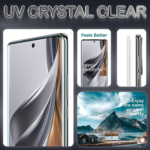 Image of ArmourPro Military Grade UV Tempered Glass Screen Protector Compatible for Oppo Reno 10 Pro , Reno 10 Pro Plus and Reno 10 with Edge to Edge Coverage, Cable Protector and Easy Installation kit (6.7 Inch)