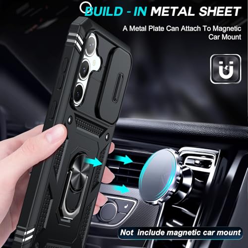 LeYi for Samsung Galaxy S25-FE Case: Magnetic Stand Military-Grade Black - image 5