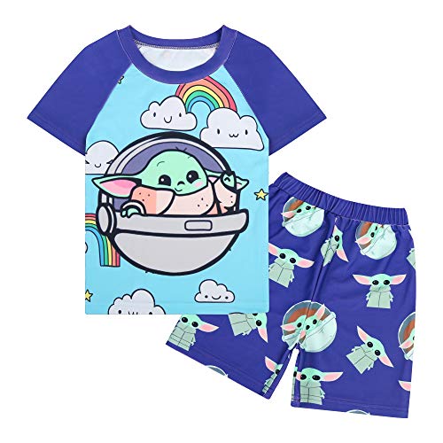 Toddler Boys Swimsuit Swim Trunk Set Rash Guard Swimwear Baby Boy 2 Piece Blue