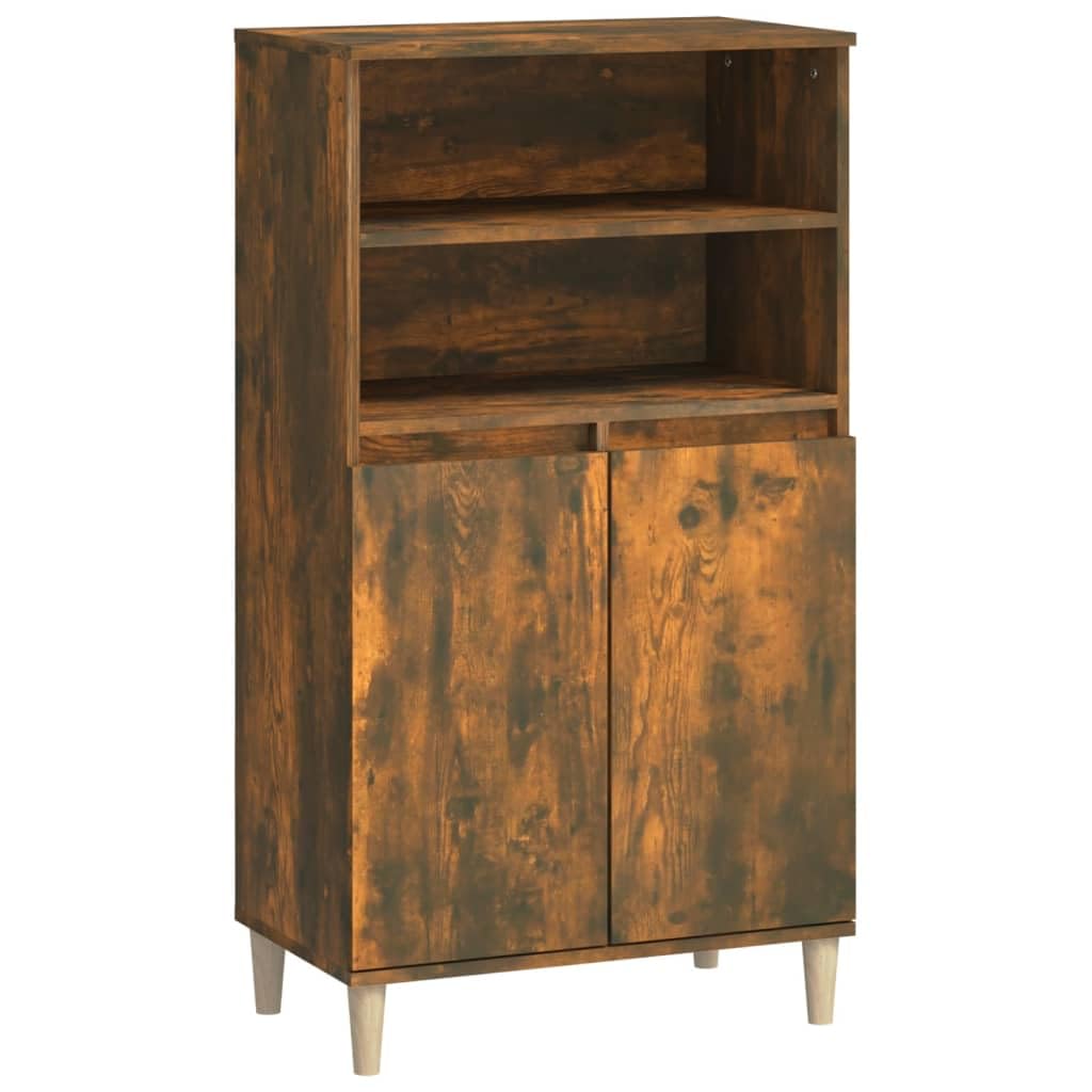 Komoda z drewna dębowego wędzonego 60 x 36 x 110 cm z miejscem do przechowywania, kredens do salonu, komoda, komoda z szufladami
