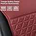 Black Panther 1 Pair Luxury PU Car Seat Covers Protectors for Front Seats, with Partial Backrest Coverage (Middle Part Only), Triangle Pattern, Compatible with 95% Cars - Burgundy