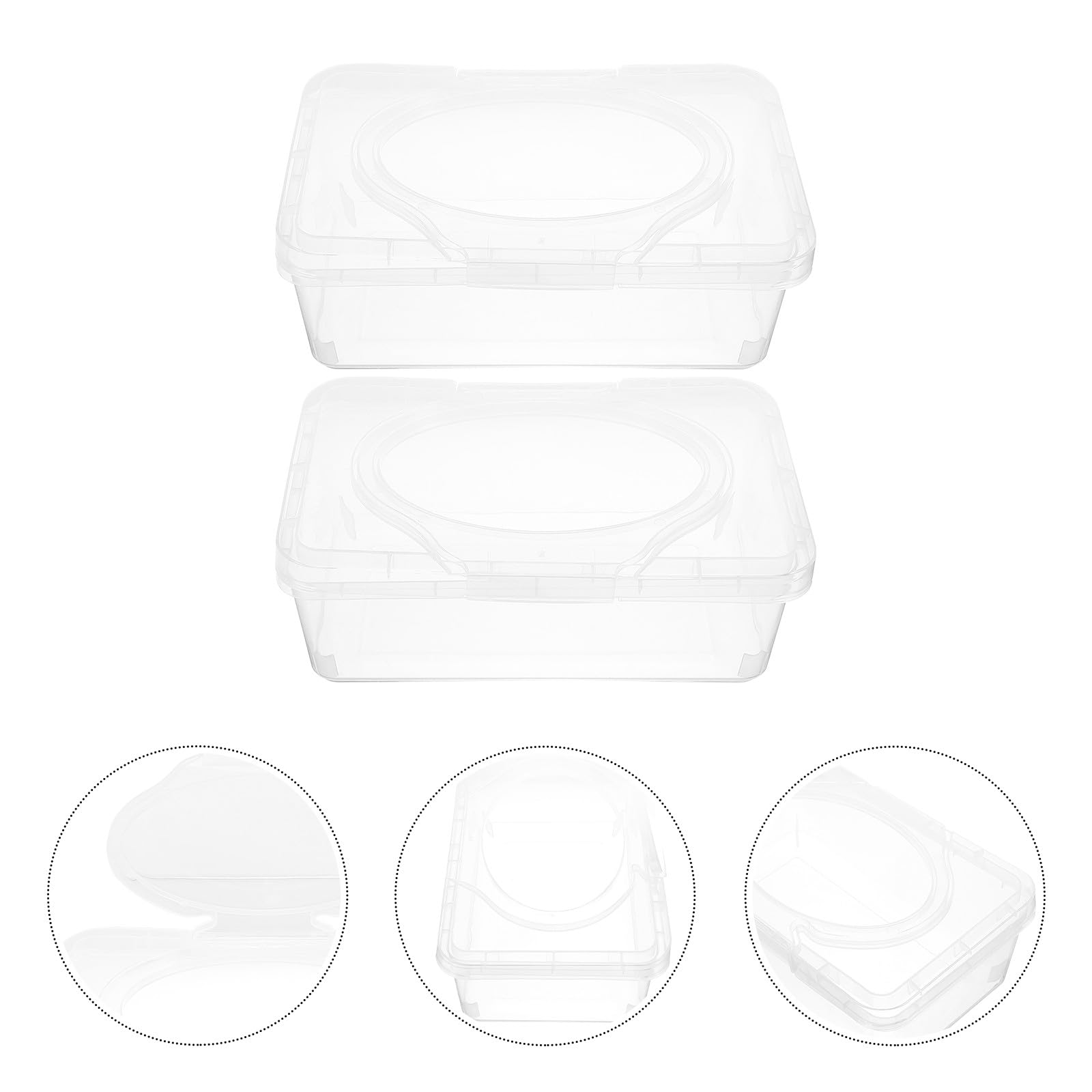 Caja Dispensadora Portátil de 2 Piezas para Toallitas Húmedas de Ñiño con Tapa, Contenedor Reutilizable de Gran Volumen para Cochecito y Sala