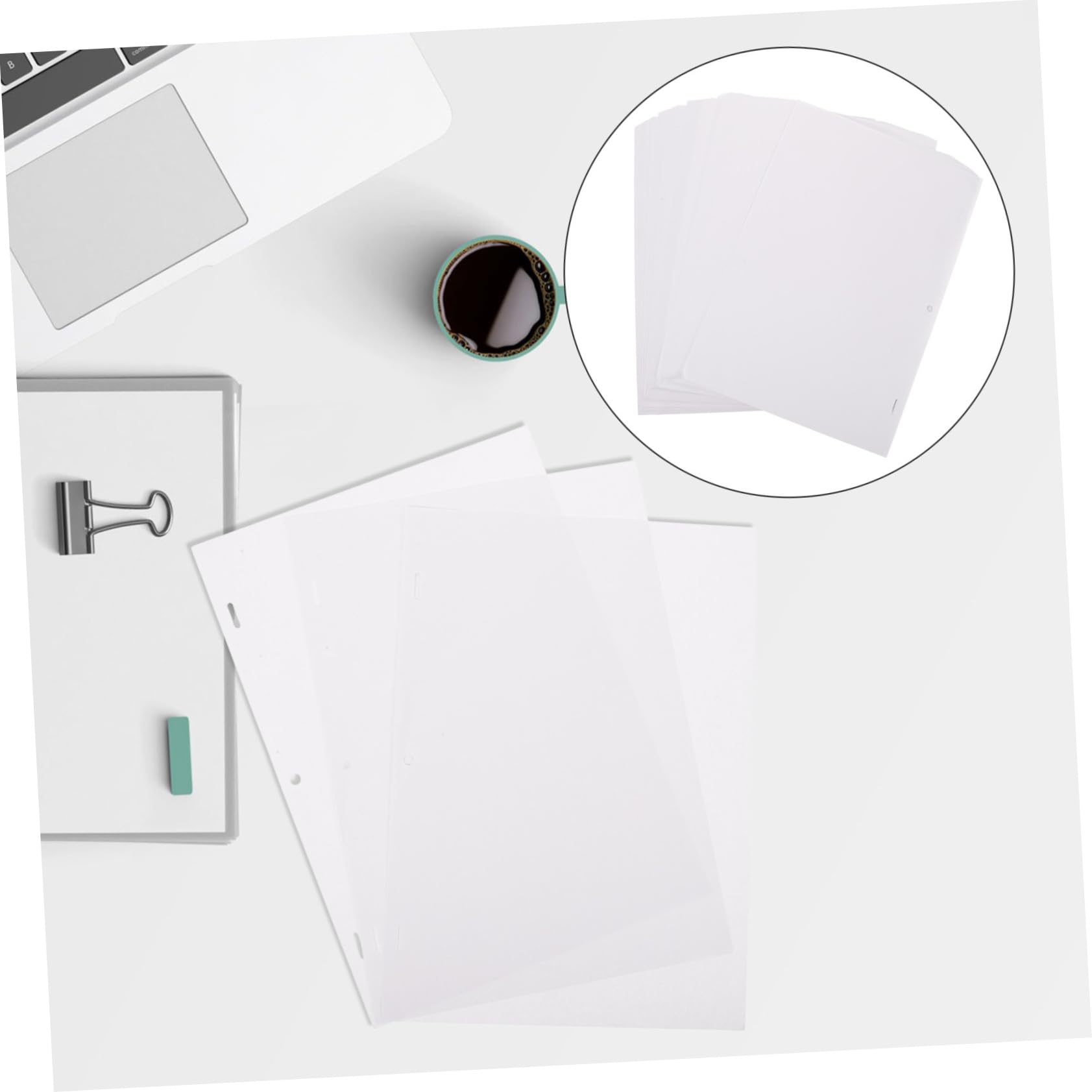 Gadpiparty Feuilles de Papier à Dessin Blanc Trois Trous pour Animation Lot de 200 Papier Calque Polyvalent pour Étudiants en Arts et Travaux Manuels
