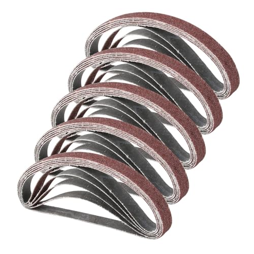 10x330mm Bande Abrasive Grains 60/80/100/120/240/320, Ensemble de Bandes Abrasives pour Ponceuses à Bande 30 pièces, Bande Abrasive de Polissage D'alumine,...